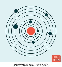 Solar System Icon. Vector Illustration