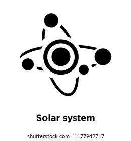 Solar system icon vector isolated on white background, logo concept of Solar system sign on transparent background, filled black symbol