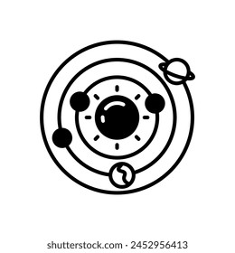 Solar System  icon in vector. Logotype
