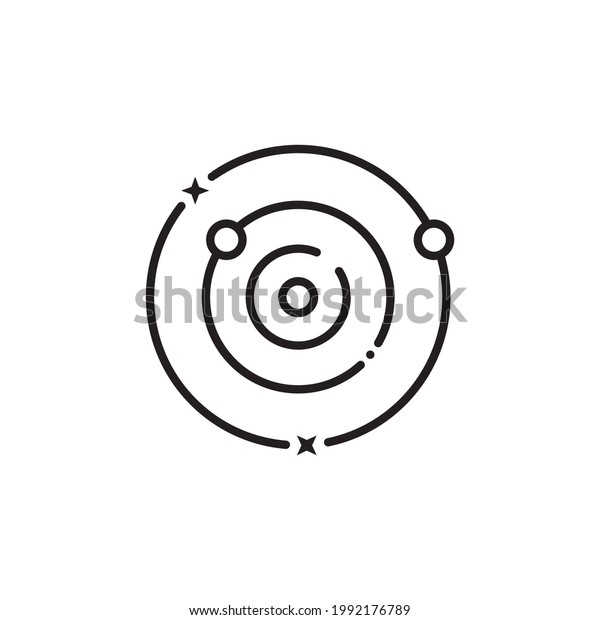 Solar system icon vector. Orbit icon. Trendy Orbit\
logo concept on white background. Thin line orbit outline icon\
vector illustration. Linear symbol for use on web and mobile. orbit\
icon vector