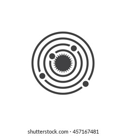 Solar system icon vector, solid logo, pictogram isolated on white, pixel perfect illustration