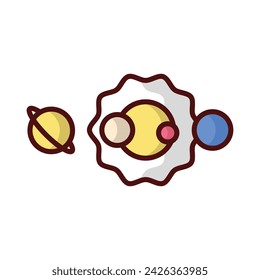 Solar System icon vector stock illustration
