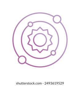 solar system icon with white background vector stock illustration
