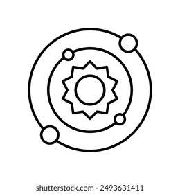 solar system icon with white background vector stock illustration