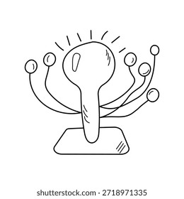 Ícone do sistema solar com ilustração de stock de vetor de fundo branco