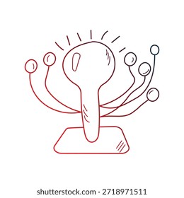 Ícone do sistema solar com ilustração de stock de vetor de fundo branco