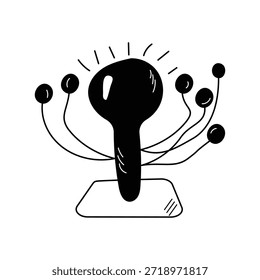 Ícone do sistema solar com ilustração de stock de vetor de fundo branco