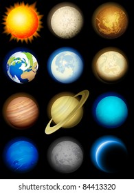 Solar System Icons Stock Vector (Royalty Free) 84413320 | Shutterstock