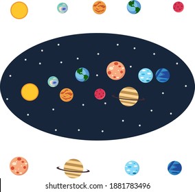 Illustration Solar System Sun Mercury Venus Stock Vector (Royalty Free ...