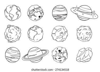 Solar system isolated on white background.