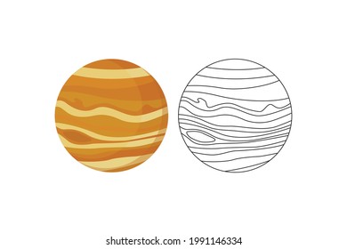 Solar System Jupiter Filled Line Icon