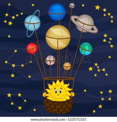 Solar System Like Balloon Vector Illustration Royalty Free