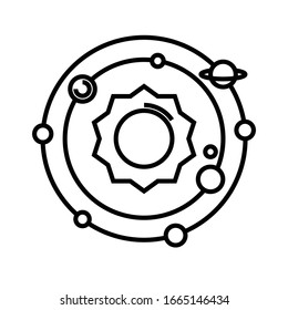 Solar system line icon, concept sign, outline vector illustration, linear symbol.