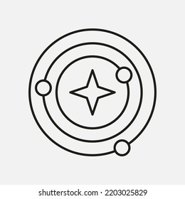 Icono de línea del sistema solar