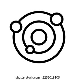 Solar system line icon isolated on white background. Black flat thin icon on modern outline style. Linear symbol and editable stroke. Simple and pixel perfect stroke vector illustration.