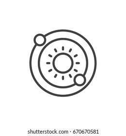 Solar system line icon, outline vector sign, linear style pictogram isolated on white. Symbol, logo illustration. Editable stroke. Pixel perfect graphics