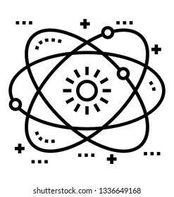 Solar system, line icon, planetary system