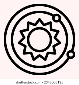Solar system line icon. Planets and sun. Astronomy vector design concept, outline style pictogram on white use for and app. Eps 10.