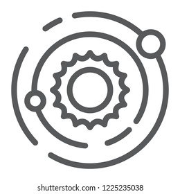 Solar system line icon, space and galaxy, universe sign, vector graphics, a linear pattern on a white background, eps 10.