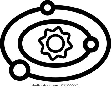 Icono de línea del sistema solar - vector