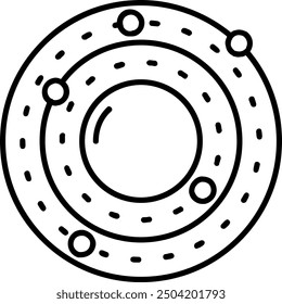 Solar system Line vector Icon Design