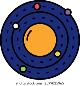 Solar system Line vector Icon Design