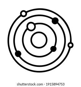 Solar system linear icon. Logo, pictogram, sign, symbol of space. Universe, galaxy concept. Vector hand drawn stock illustration. 