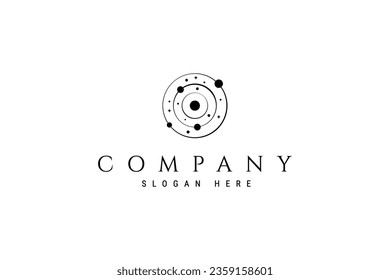 Solar system logo design illustration