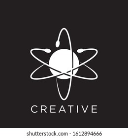 solar system logo design vector icon simple