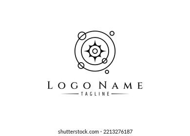 Solar System Logo With Linear Design Style