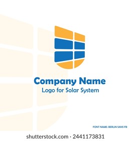 Solar system Logo in two colors Blue and yellow 