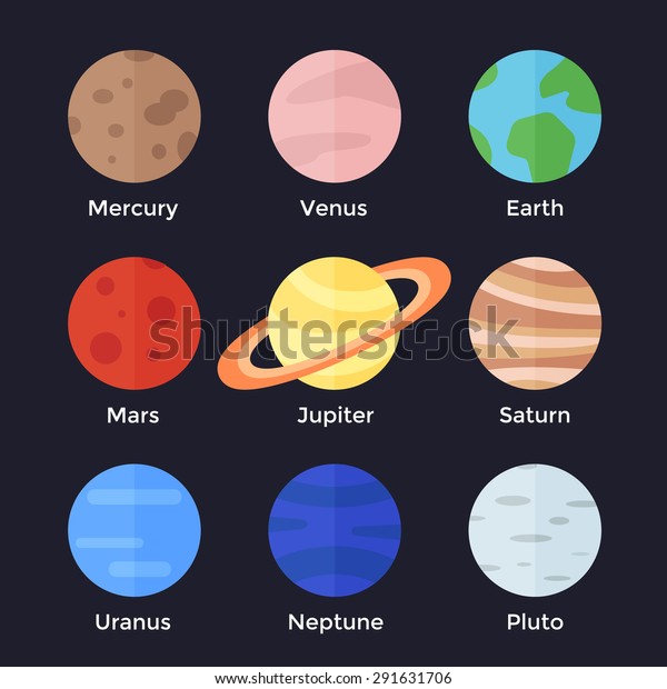 Solar System Mercury Venus Earth Mars Stock Vector Royalty