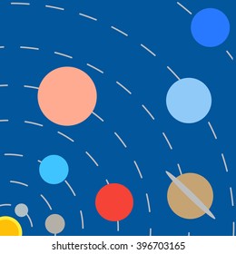Solar system in modern color. Vector illustration