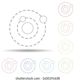 Solar system in multi color style icon. Simple thin line, outline vector of space icons for ui and ux, website or mobile application