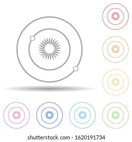 Solar system in multi color style icon. Simple thin line, outline vector of space icons for ui and ux, website or mobile application