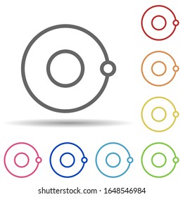 Solar system in multi color style icon. Simple thin line, outline vector of science icons for ui and ux, website or mobile application
