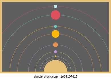 Solar System with multicolor planets and orbits