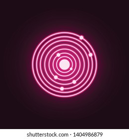 Solar System neon icon. Elements of Sciense set. Simple icon for websites, web design, mobile app, info graphics