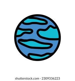 Solar system neptune planet cartoon icon