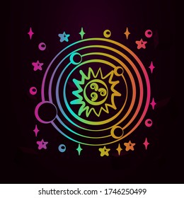 Solar system nolan icon Simple thin line, outline vector of space icons for ui and ux, website or mobile application