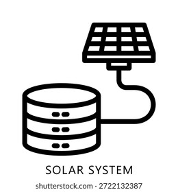 Ilustração Do Ícone Do Contorno Do Sistema Solar, Uso Para O Conceito Moderno, Imprimir, Ui, Kit Ux, Web E Desenvolvimento De Aplicações. Vetor Relacionado À Tecnologia Verde E Mais