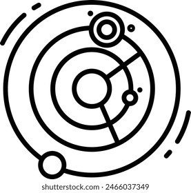 Solar system outline icon vector illustration