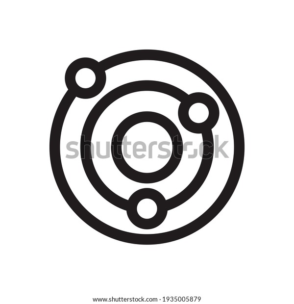 Solar System Outline Thin Line Galaxy Stock Vector (Royalty Free ...