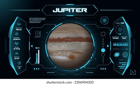 The Solar System Planet Jupiter and its characteristics vector illustration