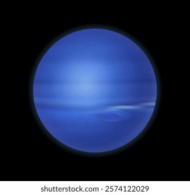 Solar system planet, neptune celestial body isolated. Vector realistic astrology theme, children book about outer space. Galaxy and universe exploration and cosmic design for game or posters