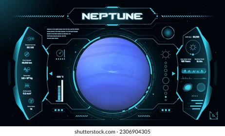 El Sistema Solar Planeta Neptuno y sus características ilustración vectorial