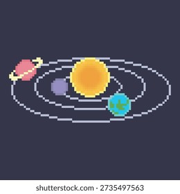 SOLAR SYSTEM PLANET PIXEL ART