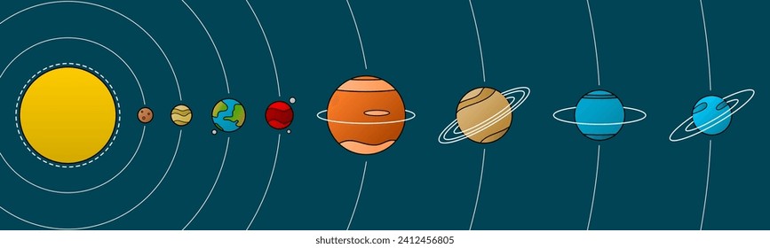 Solar system planet stars science vector design