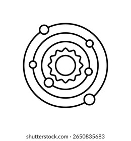 Solar System Planets Astronomy Line Icon
