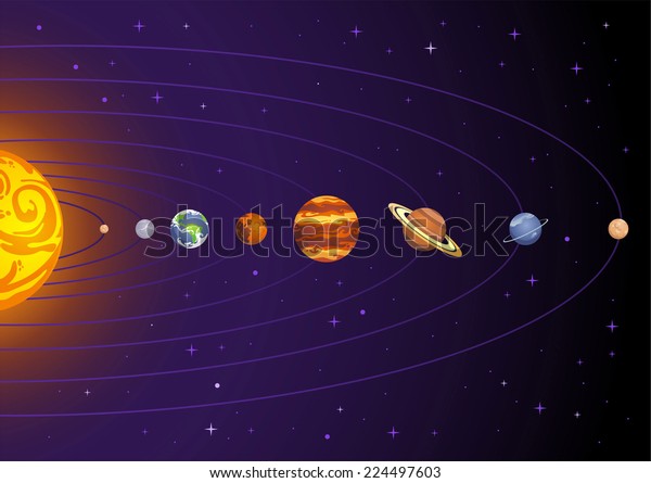 Solar system planets
cartoon illustration